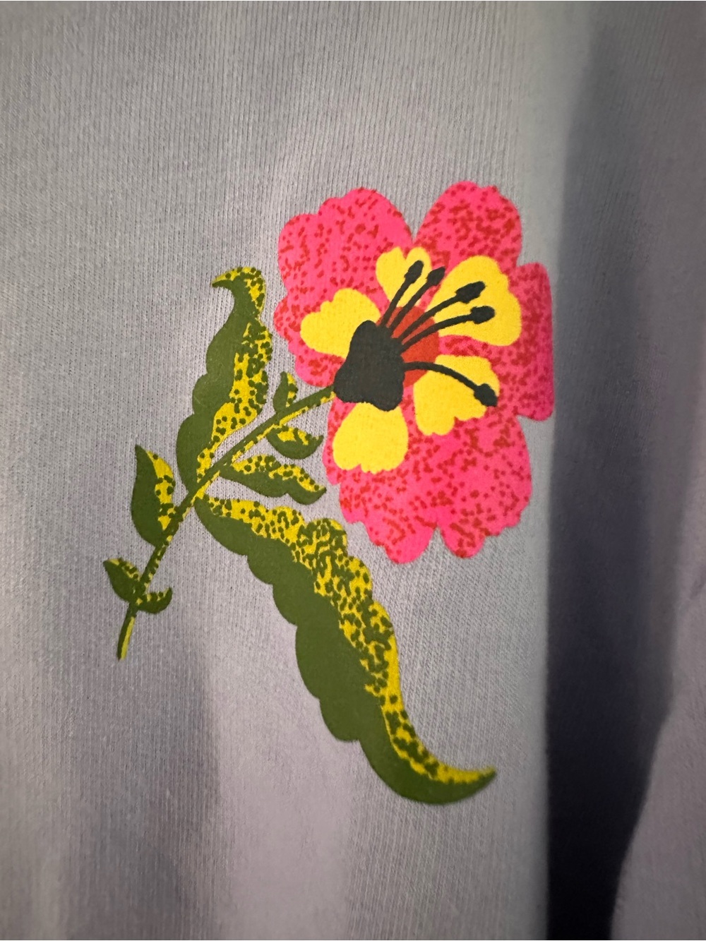 Target NWOT Lavender Cropped Sweatshirt with Pink Floral Embroidery - Picture 2 of 7